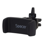SUPORT auto SPACER pt. SmartPhone fixare in ventilatie prin CLIPS Prindere prin Arc rotire 360 grade negru &amp;quot;SPCH-ARC-CLIPS&amp;quot;