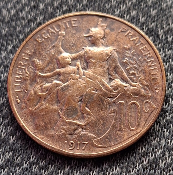Franta 10 centime 1917