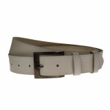 Curea barbati, casual-eleganta, din piele ecologica, latime 3.5 cm, alb - CL001