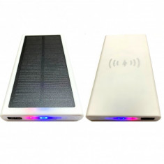 Baterie Externa Solara Incarcare Wireless USB Power Bank 8000 foto