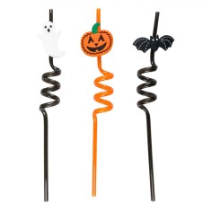 Paie Halloween, Reutilizabile, Spiralate, Multicolor, Set 4 Buca?i, 6x270mm foto
