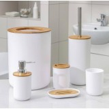 Cumpara ieftin Set de baie, 6 piese, alb lemn