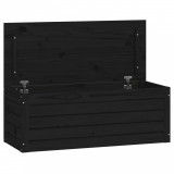 Cutie de depozitare, negru, 89x36,5x33 cm, lemn masiv de pin