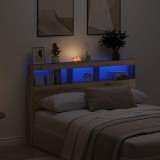 VidaXL Dulap pentru tăblie cu LED Stejar Artisan 160x17x102 cm