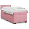 vidaXL Pat box spring cu saltea, roz, 90x190 cm, catifea 3286191