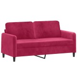 Cumpara ieftin Canapea cu 2 locuri, rosu vin, 140 cm, catifea