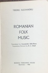 Romanian folk music(Muzica folk romaneasca- carte in franceza)- Tiberiu Alexandru