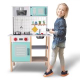 Bucătărie Jucărie Lemn, Role and Play, Lumină și Sunet, Accesorii Metalice, 60x30x92.5cm, Multicolor, Oem