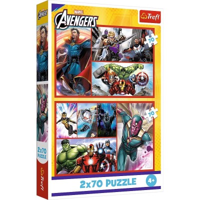 PUZZLE TREFL 2X70 MARVEL AVENGERS MISIUNEA SUPER EROILOR MARVEL AVENGERS foto