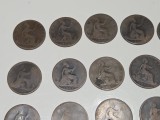 Lot vintage de 47 monede de 1 penny