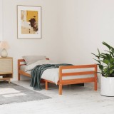 VidaXL Cadru de pat fără saltea maro ceruit 80x200 cm lemn masiv pin