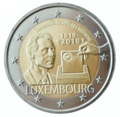 RAR - Luxemburg moneda comemorativa 2 euro 2019 - 100 ani Vot universal - UNC foto