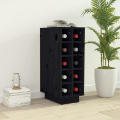 vidaXL Dulap de vinuri, negru, 23x34x61 cm, lemn masiv de pin foto