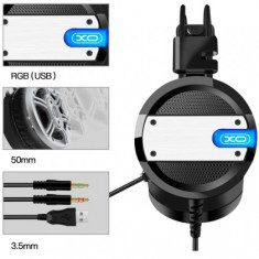 Casti Audio Gaming stereo, Microfon, XO-GE02, Jack 3,5mm, Negru Blister