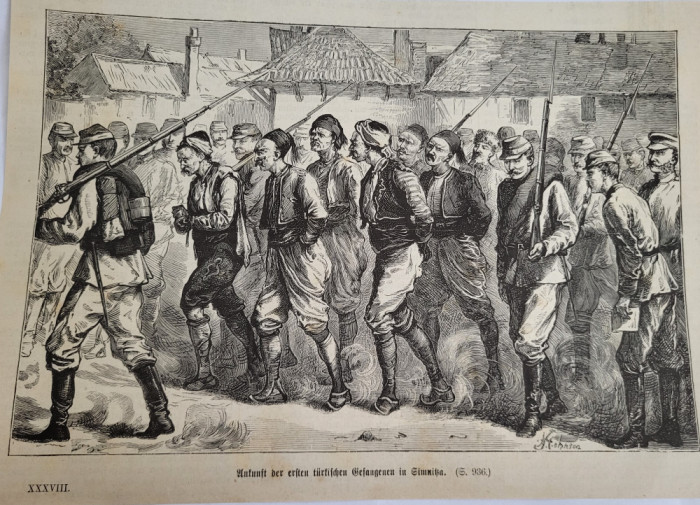 Prizonieri turci la Zimnicea. Armata romana, Razboiul de Independenta 1877-1878