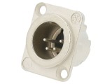 Soclu XLR tată 4 PIN argint 10A 19x24mm