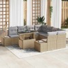 VidaXL Set de canapele pentru grădină Manual 9 pcs bej și gri deschis 3349156