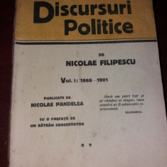 DISCURSURI POLITICE NICOLAE FILIPESCU Vol. I 1888 - 1901 PANDELA