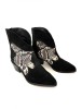 Ciocate dama din piele intoarsa Black Ara cu insertie piele snake, 35 - 41, Negru, Ingiro
