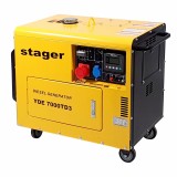 Generator insonorizat Stager YDE7000TD3 6.3kVA, 8A, 3000rpm, 400V, diesel, pornire electrica