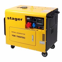 Generator insonorizat Stager YDE7000TD3 6.3kVA, 8A, 3000rpm, 400V, diesel, pornire electrica
