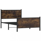 Cumpara ieftin Gossi cadru pat metalic fara saltea, stejar fumuriu, 100x190 cm