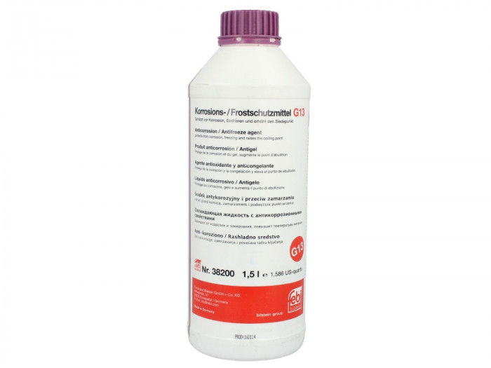 Antigel/lichide de răcire și concentrate (tip de răcire G13) (1,5L. 1: 1 = -36 &deg; C).Violet.Norm: VW TL 774-J.Conține: mono-etileneglicol se potrivește