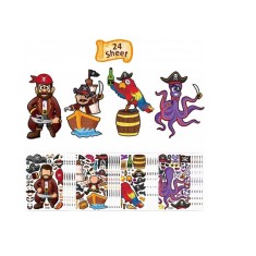 Set 600 stickere decorative cu pirati Zerhok, multicolor
