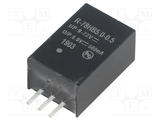 Convertor DC/DC 2,5W RECOM 9-72VDC la 5VDC 0,5A SIP3