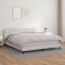 vidaXL Pat box spring cu saltea, alb, 180x200 cm, piele ecologică 3141138