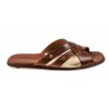 Papuci Barbati Piele Naturala Berende BRD312CON Coniac - Sandale Barbati Design Modern, Confortabile, Rezistente - Calapod Romanesc