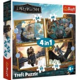 Puzzle Trefl 4 in 1 Cum sa iti dresezi dragonul - Zilele dragonului