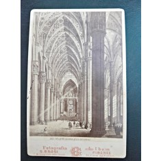 Fotografie pe carton, interior din Catedrala din Milano, cca 1900