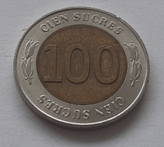 314. Moneda Ecuador 100 sucres 1997 foto