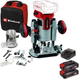 Einhell TP-RO 18 Set Li BL PXC + Twinpack CB + 4514095 - Masina de frezat 6 8 mm + Set 2 acumulatori si incarcator Li-Ion 18 V 2.5 Ah