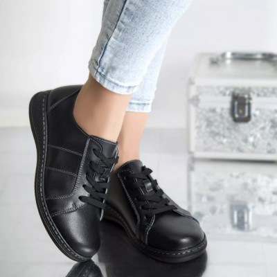 Pantofi casual bety negru piele naturala, 36 foto