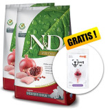 Cumpara ieftin Farmina N&amp;amp;D Prime dog PUPPY MEDIUM &amp;amp; MAXI Chicken &amp;amp; Pomegranate 2x12 kg + Arpalit NEO GRATUIT