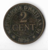 Moneda 2 centimes 1894 - Haiti