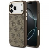 Husa MagSafe pentru Apple iPhone 17 Pro, Guess, 4G Classic, Maro