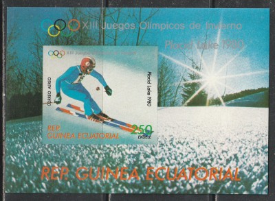 Guinea Ecuatoriala 1978 - Jocurile Olimpice de Iarna Lake Placid S/S 1v MNH foto