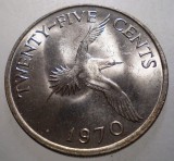 B.437 BERMUDA COLONIE BRITANICA 25 CENTS 1970 XF/AUNC
