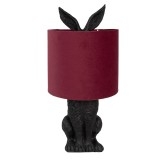 Cumpara ieftin Veioza Iepuras polirasina neagra textil rosie 20x43 cm E27
