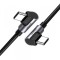 Cablu Date si Incarcare USB-C - USB-C UGREEN US323 Angled, 60W, 1m, Negru