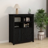 vidaXL Servantă, negru, 83x41,5x100 cm, lemn masiv de pin