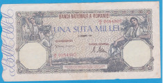 (12) BANCNOTA ROMANIA - 100.000 LEI 1946 (20 DECEMBRIE 1946), STARE BUNA foto