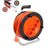 Prelungitor Rola APF&reg; 50m, 4 Prize, 2x2.5mm&sup2;, Protectie Supraincalzire, Cupru, IP20, 3300W