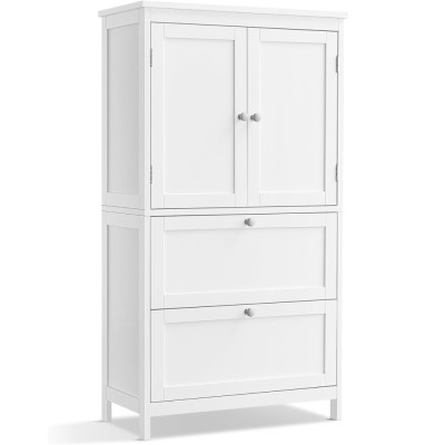 VASAGLE Dulap de baie, din MDF, cu 2 sertare si 2 usi, raft reglabil, 30x60x110cm, alb Household NewTrend foto