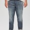 Blugi barbati big size Casby, cu aspect decolorat, talie medie si croiala Regular fit, Albastru, W38 L34