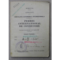 PERMIS INTERNATIONAL DE CONDUCERE , EMIS LA 8 IULIE 1935