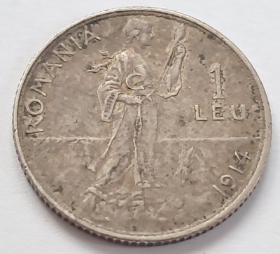 Romania, 1 Leu 1914 Carol I foto
